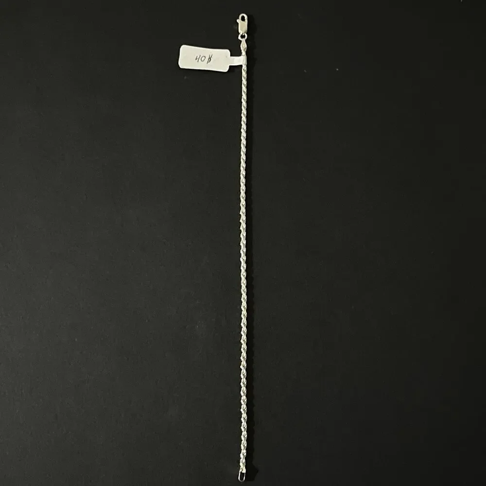 Esclava De Plata 925 Con Tejido Rope - 9 Inch
